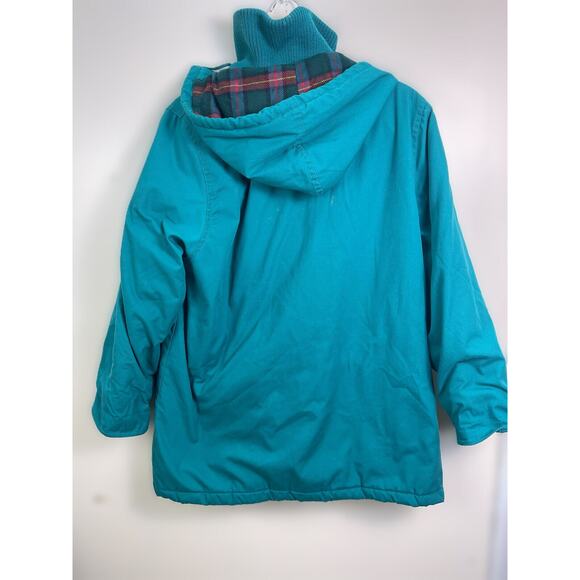 Women's Vintage Green Windsor Bay Coat with Removable Hood Size Large - Picture 4 of 7
